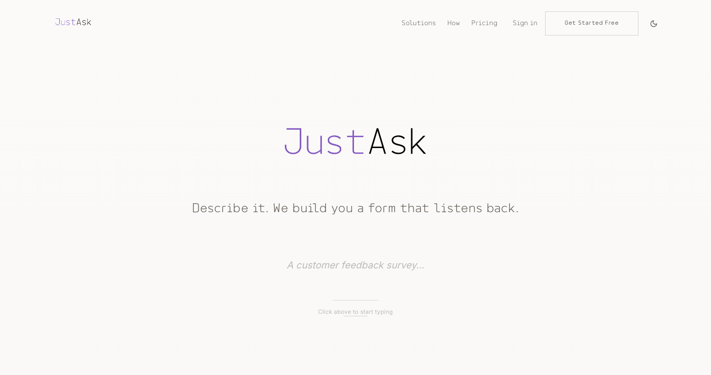 JustAsk live site preview
